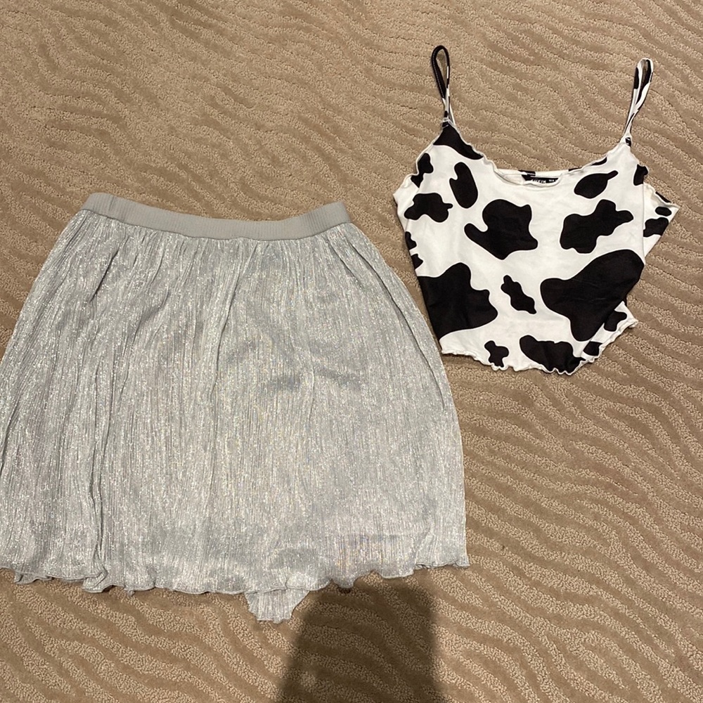cow print tank and skirt